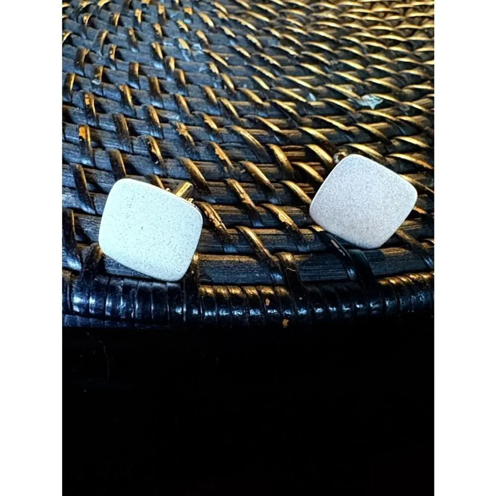 NS Meyer Sterling Silver Cufflinks Minimalist Rectangle Vintage